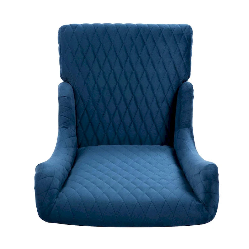 Fauteuil d'appoint en velours à oreilles avec pieds en bois – Bleu / Gris / Vert Rétro, Monoplace
