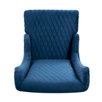 Fauteuil d'appoint en velours à oreilles avec pieds en bois – Bleu / Gris / Vert Rétro, Monoplace