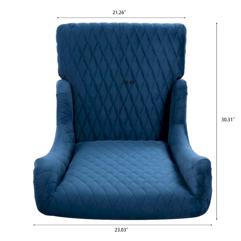 Fauteuil d'appoint en velours à oreilles avec pieds en bois – Bleu / Gris / Vert Rétro, Monoplace