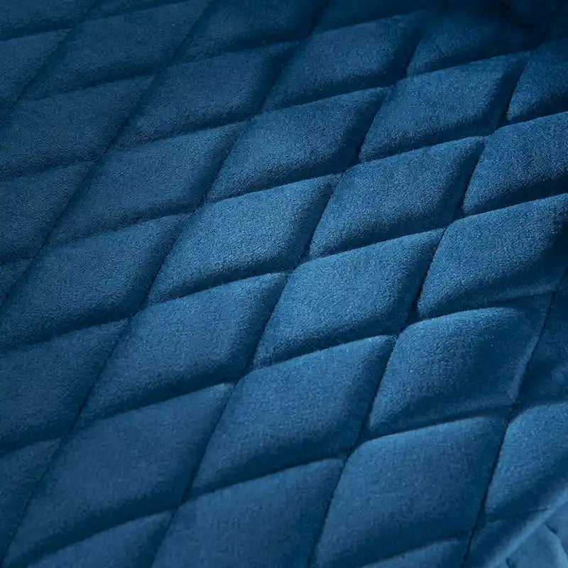 Fauteuil d'appoint en velours à oreilles avec pieds en bois – Bleu / Gris / Vert Rétro, Monoplace