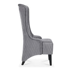 Fauteuil d'appoint en velours à oreilles avec pieds en bois – Bleu / Gris / Vert Rétro, Monoplace