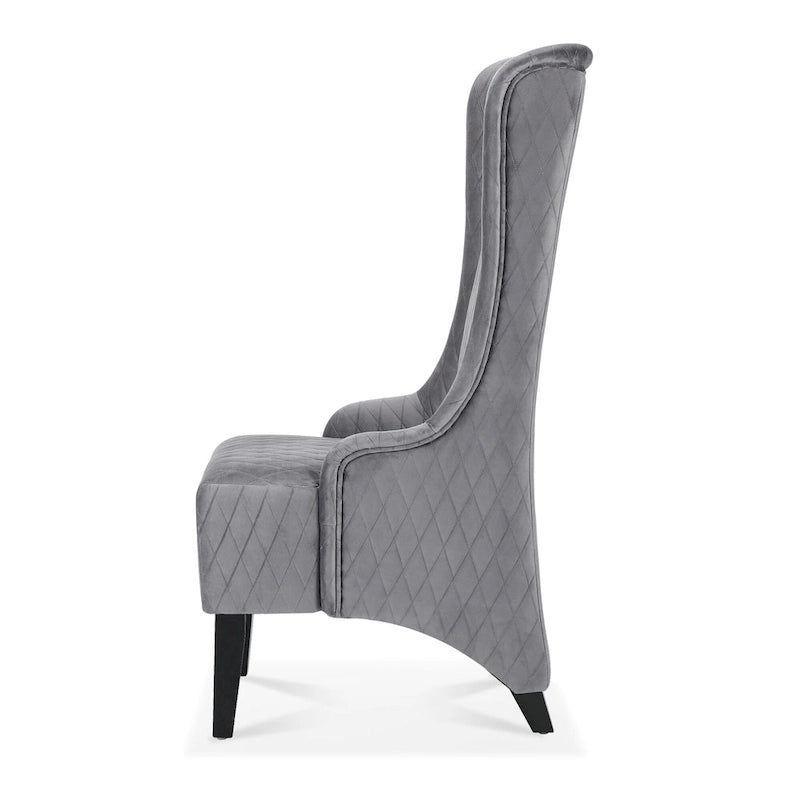 Fauteuil d'appoint en velours à oreilles avec pieds en bois – Bleu / Gris / Vert Rétro, Monoplace