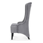 Fauteuil d'appoint en velours à oreilles avec pieds en bois – Bleu / Gris / Vert Rétro, Monoplace