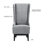 Fauteuil d'appoint en velours à oreilles avec pieds en bois – Bleu / Gris / Vert Rétro, Monoplace