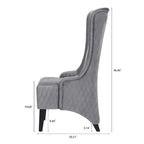Fauteuil d'appoint en velours à oreilles avec pieds en bois – Bleu / Gris / Vert Rétro, Monoplace