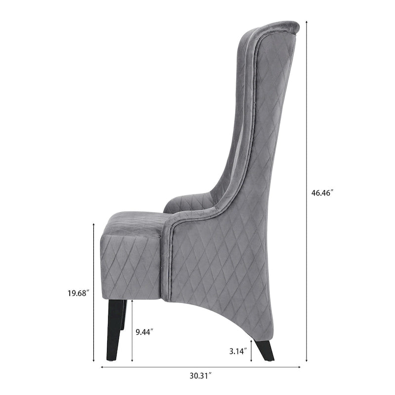 Fauteuil d'appoint en velours à oreilles avec pieds en bois – Bleu / Gris / Vert Rétro, Monoplace