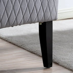 Fauteuil d'appoint en velours à oreilles avec pieds en bois – Bleu / Gris / Vert Rétro, Monoplace