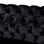 Canapé Chesterfield capitonné en velours avec pieds en acier inoxydable | 3 places | Beige / Gris / Noir / Bleu