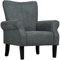 Fauteuil d'appoint gris foncé, style mi-siècle, une place