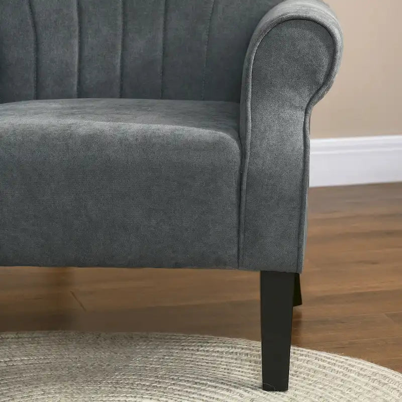 Fauteuil d'appoint gris foncé, style mi-siècle, une place