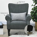 Fauteuil d'appoint gris foncé, style mi-siècle, une place