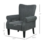 Fauteuil d'appoint gris foncé, style mi-siècle, une place