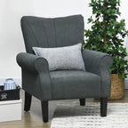 Fauteuil d'appoint gris foncé, style mi-siècle, une place