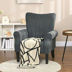 Fauteuil d'appoint gris foncé, style mi-siècle, une place