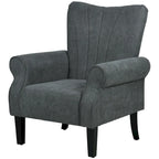 Fauteuil d'appoint gris foncé, style mi-siècle, une place