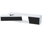 Meuble TV Extensible Blanc Laqué avec Tiroirs et Placard, pour TV jusqu'à 100"