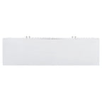 Bahut 4 portes noir/blanc avec portes ondulées et pieds cylindriques, pour 1 personne