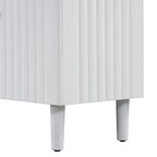 Bahut 4 portes noir/blanc avec portes ondulées et pieds cylindriques, pour 1 personne