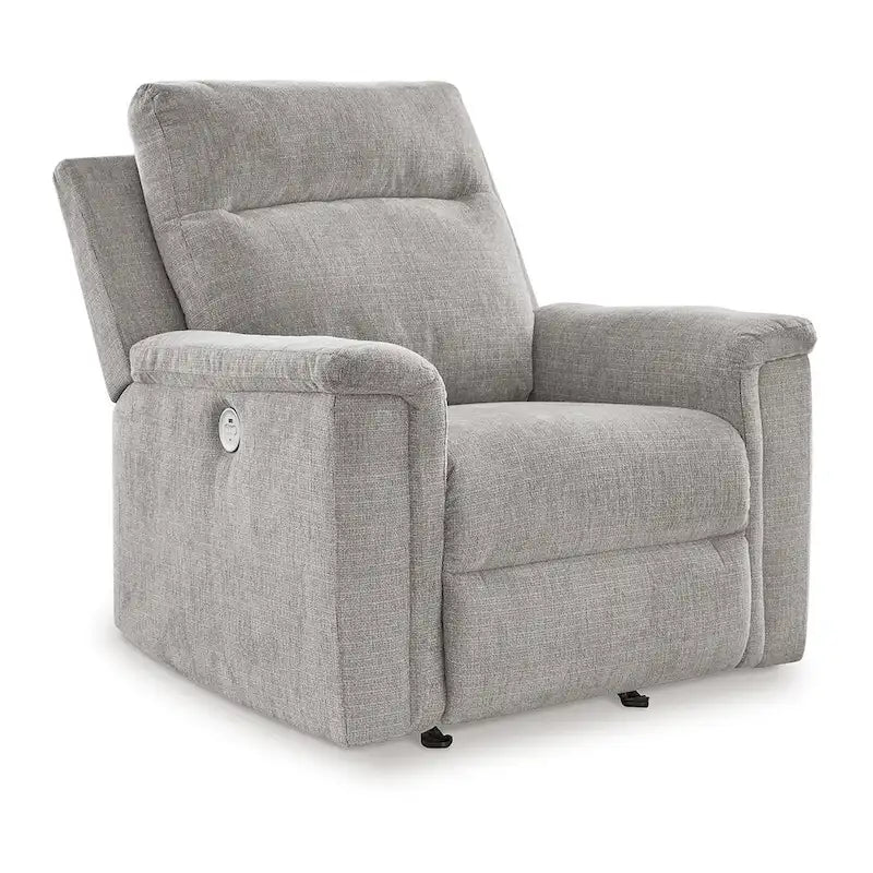 Fauteuil inclinable et basculant électrique Ash Gray, micro-chenille, une place