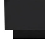 Table basse carrée noire/blanche avec lumières LED 16 couleurs et plateau en verre trempé dépoli