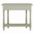 Console étroite grise, pieds fuseau vintage, assemblage par 1 personne