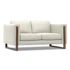 Causeuse en cuir semi-aniline marron muscade/gris fumée clair, 2 places, 63"