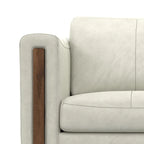 Causeuse en cuir semi-aniline marron muscade/gris fumée clair, 2 places, 63"