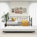 Lit de repos double en métal noir avec lit gigogne, 2 couchages