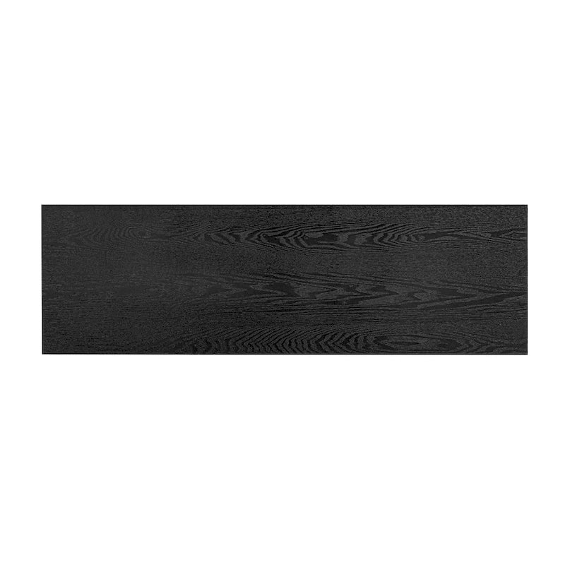 Console à rayures marron / noir / bleu marine avec 2 tiroirs et étagère inférieure – 1 place