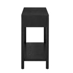 Console à rayures marron / noir / bleu marine avec 2 tiroirs et étagère inférieure – 1 place
