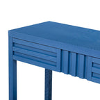 Console à rayures marron / noir / bleu marine avec 2 tiroirs et étagère inférieure – 1 place