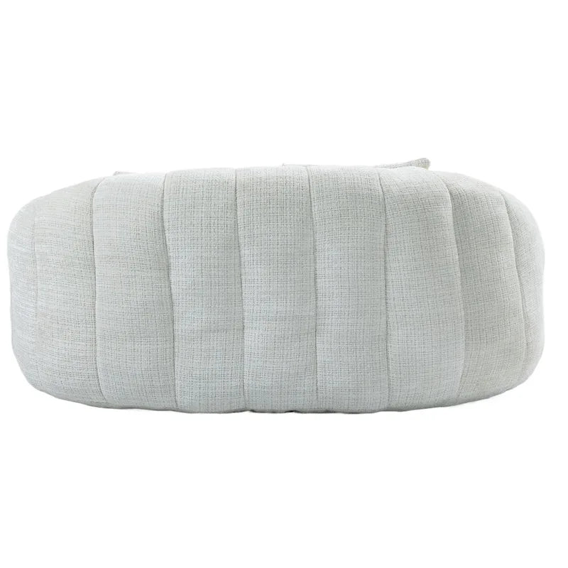 Causeuse longue beige en chenille à dossier haut – 2 places