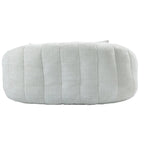 Causeuse longue beige en chenille à dossier haut – 2 places