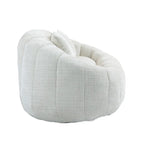 Causeuse longue beige en chenille à dossier haut – 2 places