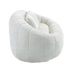 Causeuse longue beige en chenille à dossier haut – 2 places
