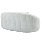 Causeuse longue beige en chenille à dossier haut – 2 places