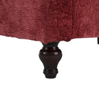 Canapé 2 places en chenille rouge avec coussins amovibles