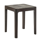Table d'appoint ronde en faux marbre, plateau en noyer foncé, pour 1 personne