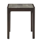Table d'appoint ronde en faux marbre, plateau en noyer foncé, pour 1 personne