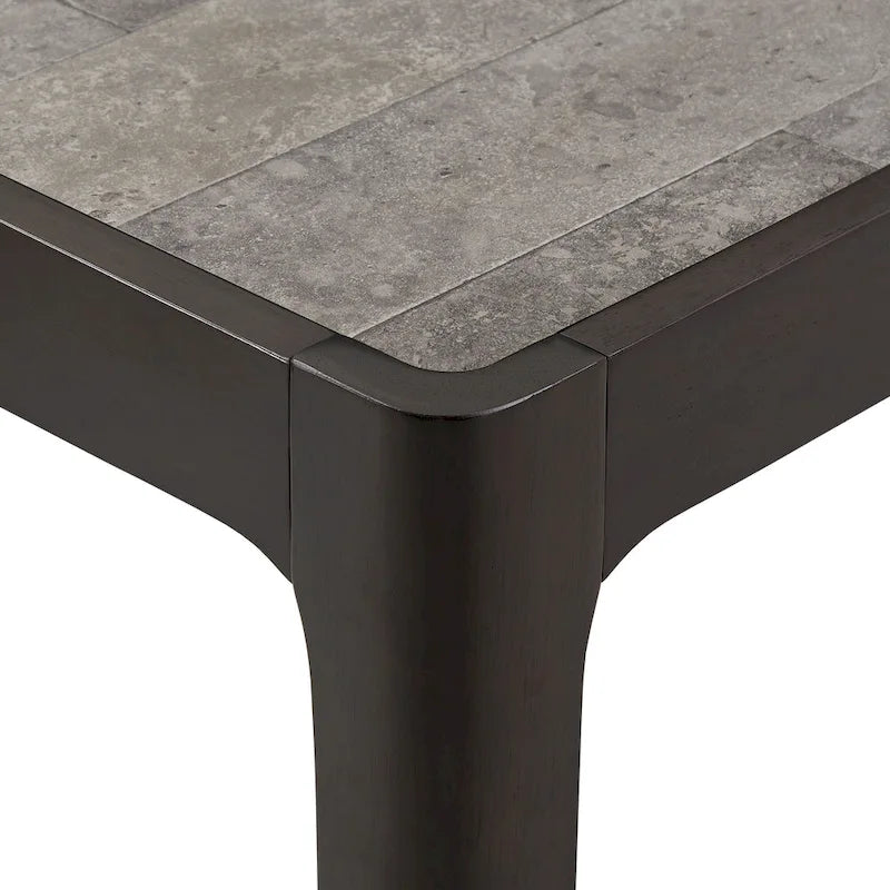 Table d'appoint ronde en faux marbre, plateau en noyer foncé, pour 1 personne