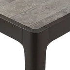 Table d'appoint ronde en faux marbre, plateau en noyer foncé, pour 1 personne