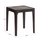 Table d'appoint ronde en faux marbre, plateau en noyer foncé, pour 1 personne