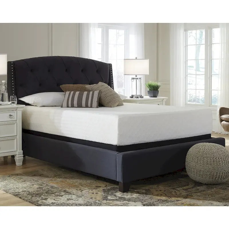 Matelas en mousse à mémoire de forme et ensemble sommier réglable 12 po noir/blanc – Grand lit/Très grand lit, 2 personnes