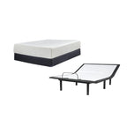 Matelas en mousse à mémoire de forme et ensemble sommier réglable 12 po noir/blanc – Grand lit/Très grand lit, 2 personnes