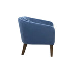 Fauteuil d'appoint capitonné en velours bleu – Style Mid-Century, une place
