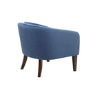 Fauteuil d'appoint capitonné en velours bleu – Style Mid-Century, une place