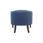 Fauteuil d'appoint capitonné en velours bleu – Style Mid-Century, une place