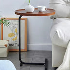 Lot de 2 tables d'appoint marron en forme de C