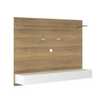 Meuble TV mural flottant avec LED et 3 tiroirs, pour téléviseurs jusqu'à 70" – Blanc/Noir/Naturel