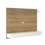 Meuble TV mural flottant avec LED et 3 tiroirs, pour téléviseurs jusqu'à 70" – Blanc/Noir/Naturel